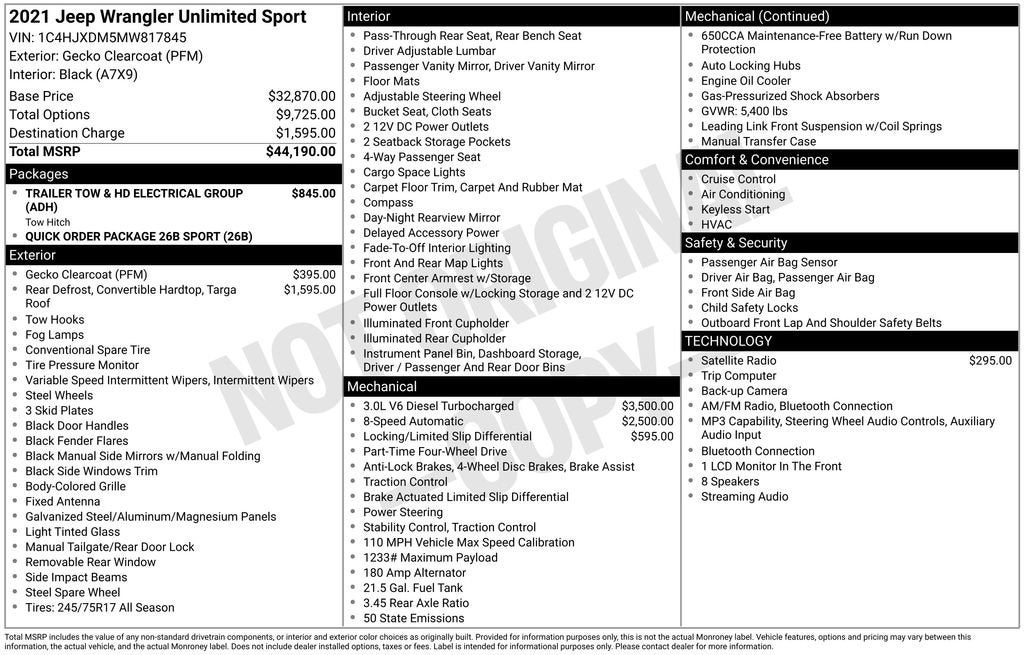 2021 Jeep Wrangler Unlimited Sport