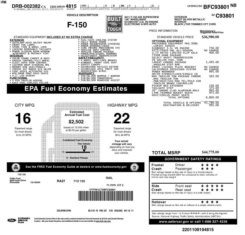 2011 Ford F-150 LARIAT