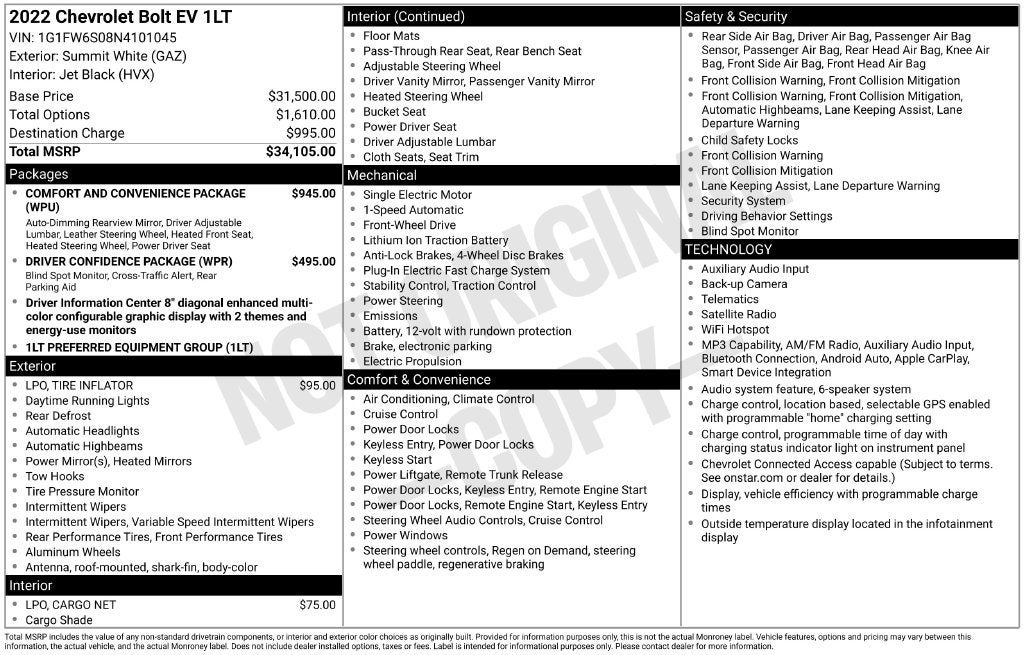 2022 Chevrolet Bolt EV 1LT