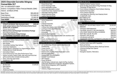 2025 Chevrolet Corvette Stingray 2LT