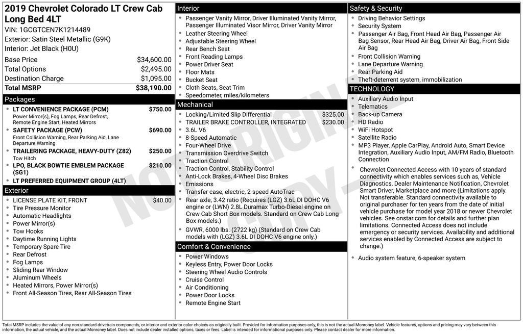 2019 Chevrolet Colorado 4WD LT