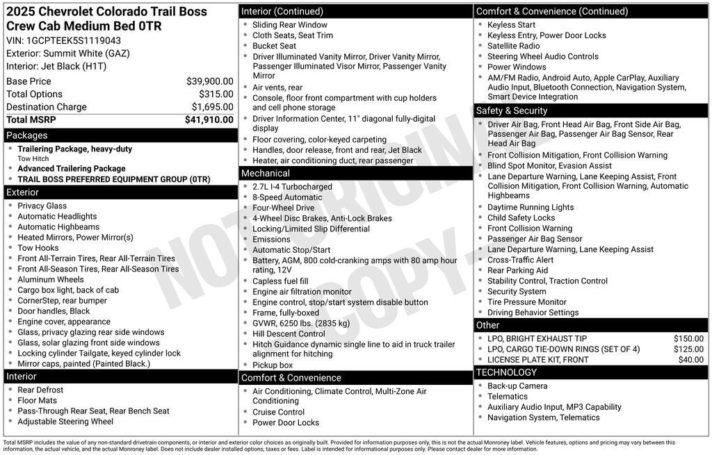 2025 Chevrolet Colorado Trail Boss