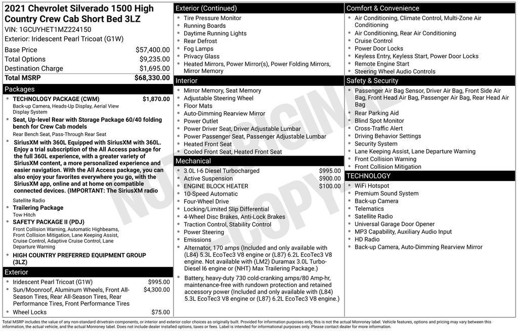 2021 Chevrolet Silverado 1500 High Country