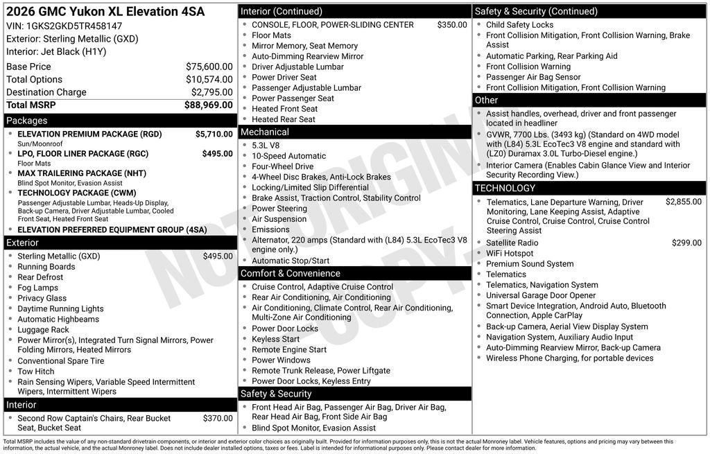 2026 GMC Yukon XL Elevation