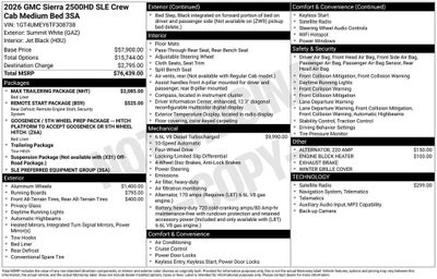 2026 GMC Sierra 2500 HD SLE