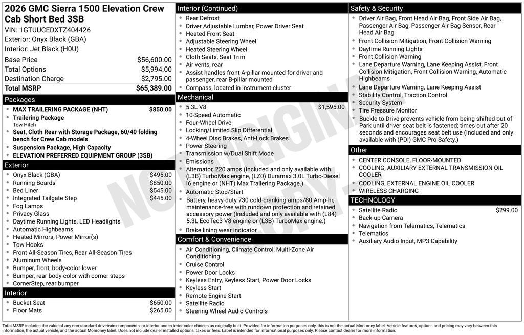 2026 GMC Sierra 1500 Elevation