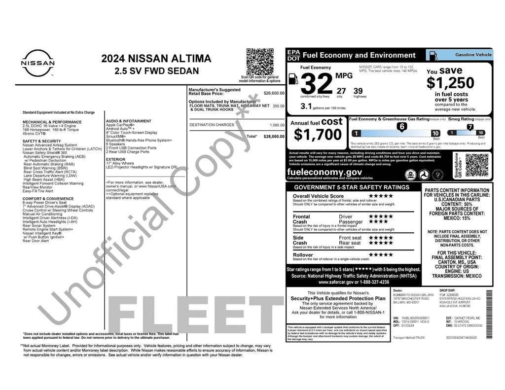 2024 Nissan Altima 2.5 SV