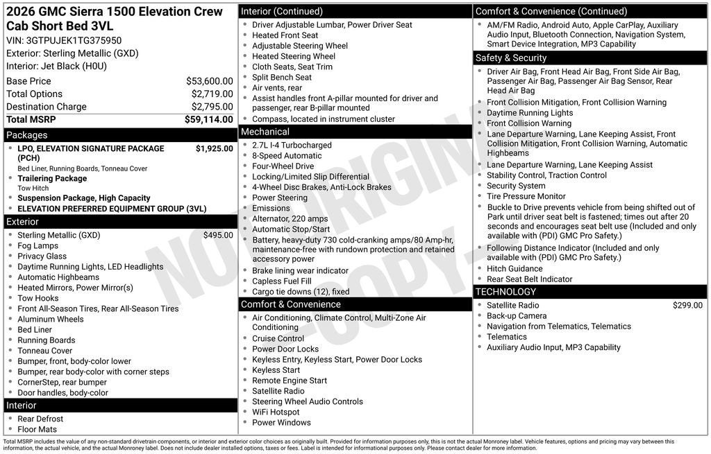 2026 GMC Sierra 1500 Elevation