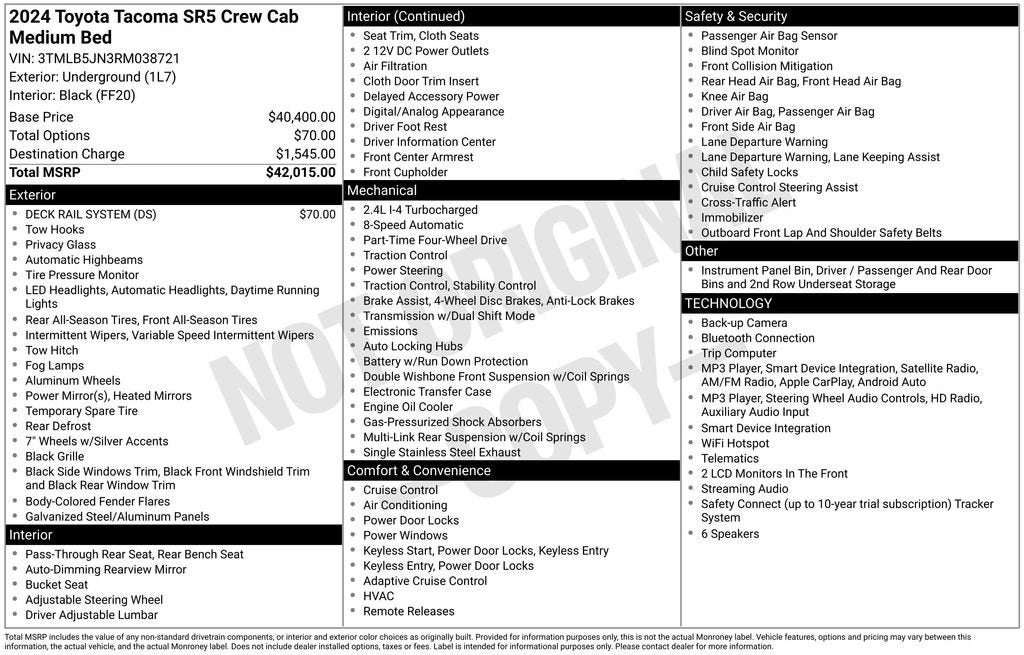 2024 Toyota Tacoma 4WD SR5