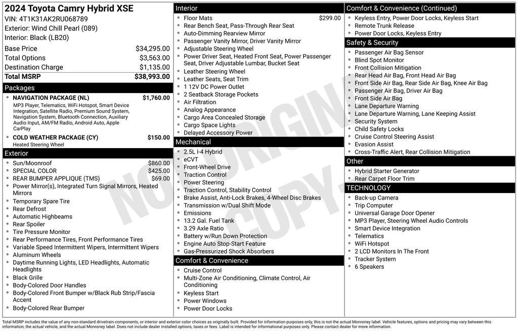 2024 Toyota Camry Hybrid XSE