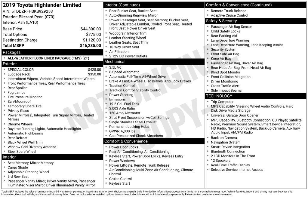 2019 Toyota Highlander Limited