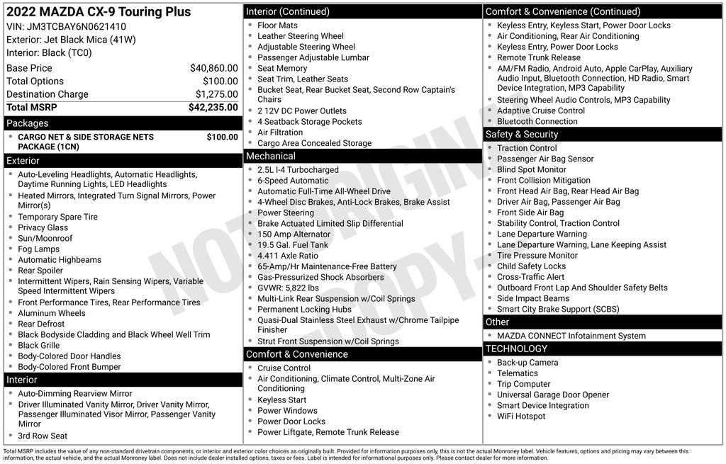 2022 Mazda Mazda CX-9 Touring Plus