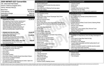 2009 INFINITI G37 Base