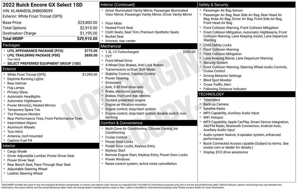 2022 Buick Encore GX Select